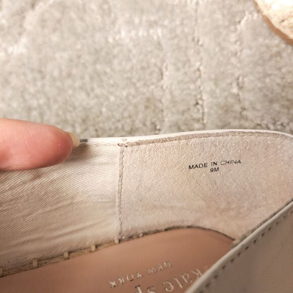 Kate Spade Garcia Cut Out White Leather Espadrille Flats WOMENS SIZE 9M comfort - Picture 11 of 12